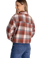 Camisa Manga Larga Mujer Cropped Flannel Terracota CAT