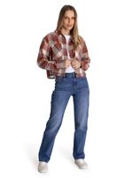 Camisa Manga Larga Mujer Cropped Flannel Terracota CAT