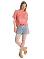 Polera Manga Corta Boxy Mujer Bordato CAT Negra CAT