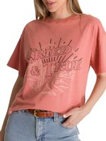 Polera Manga Corta Boxy Mujer Bordato CAT Negra CAT