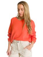 Polerón Cuello en V Mujer Oversize Waffle Salmón CAT