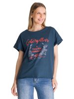 Polera Manga Corta Mujer Diseño Petroleo CAT