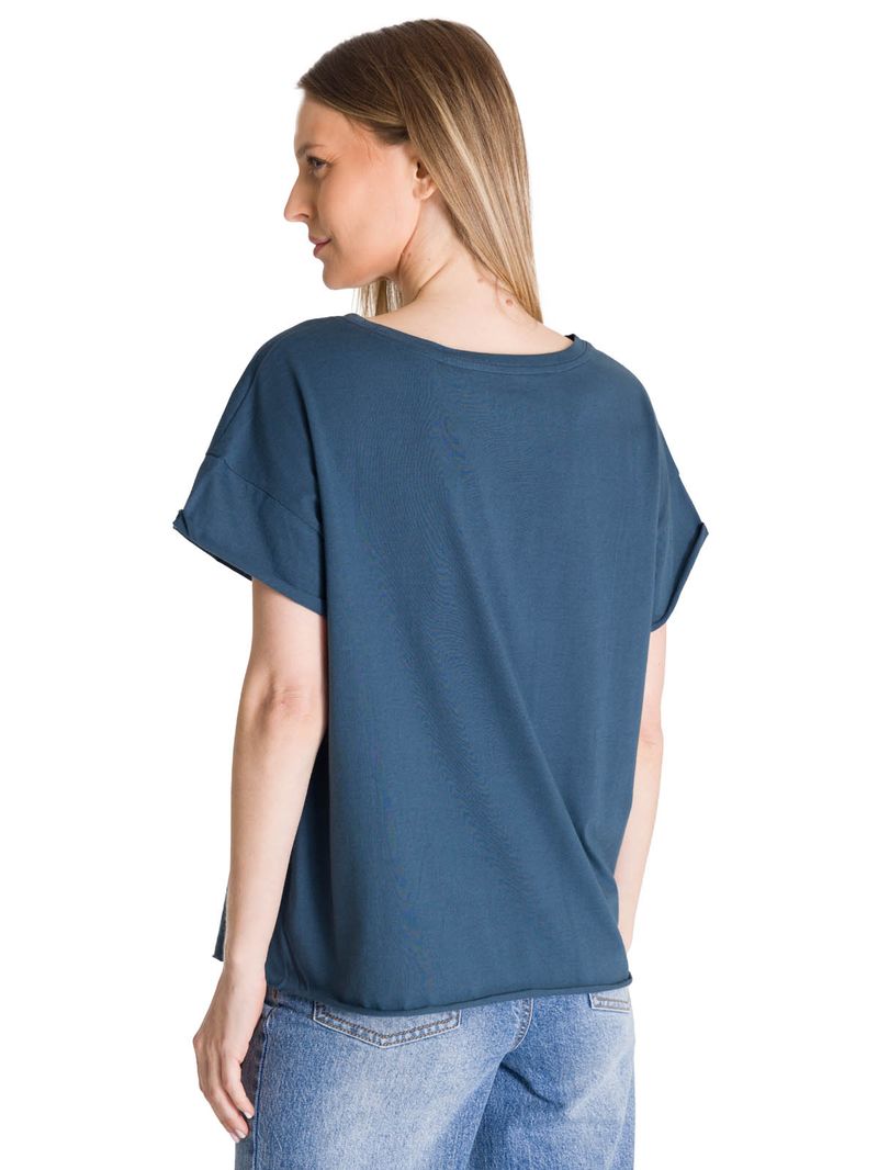 Polera Manga Corta Mujer Diseño Petroleo CAT