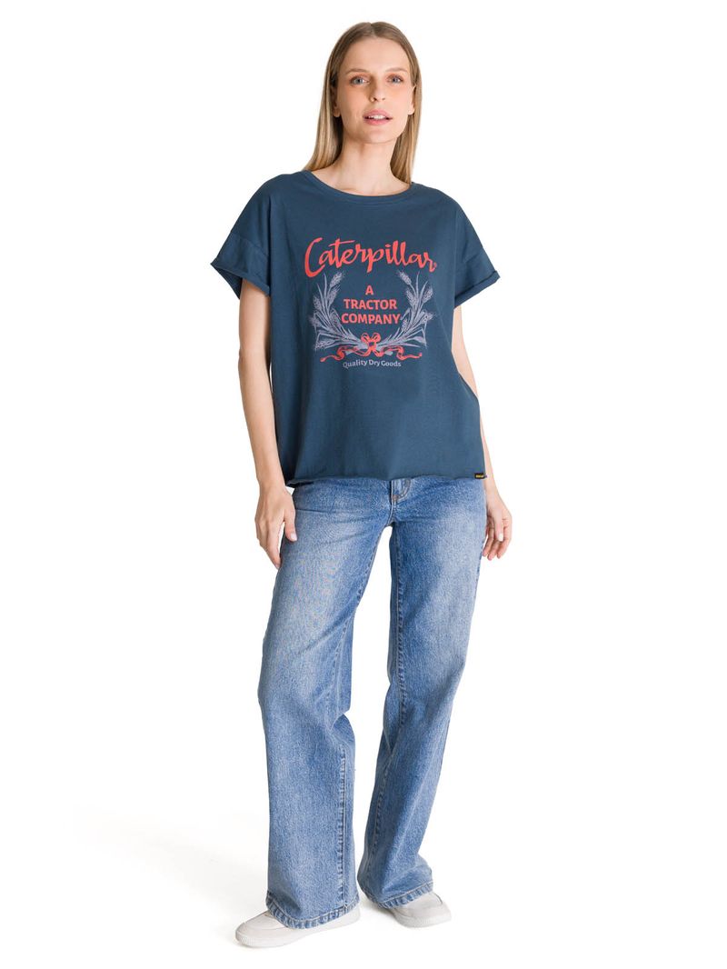 Polera Manga Corta Mujer Diseño Petroleo CAT