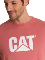 Polera Manga Corta Hombre Logo Terracota CAT