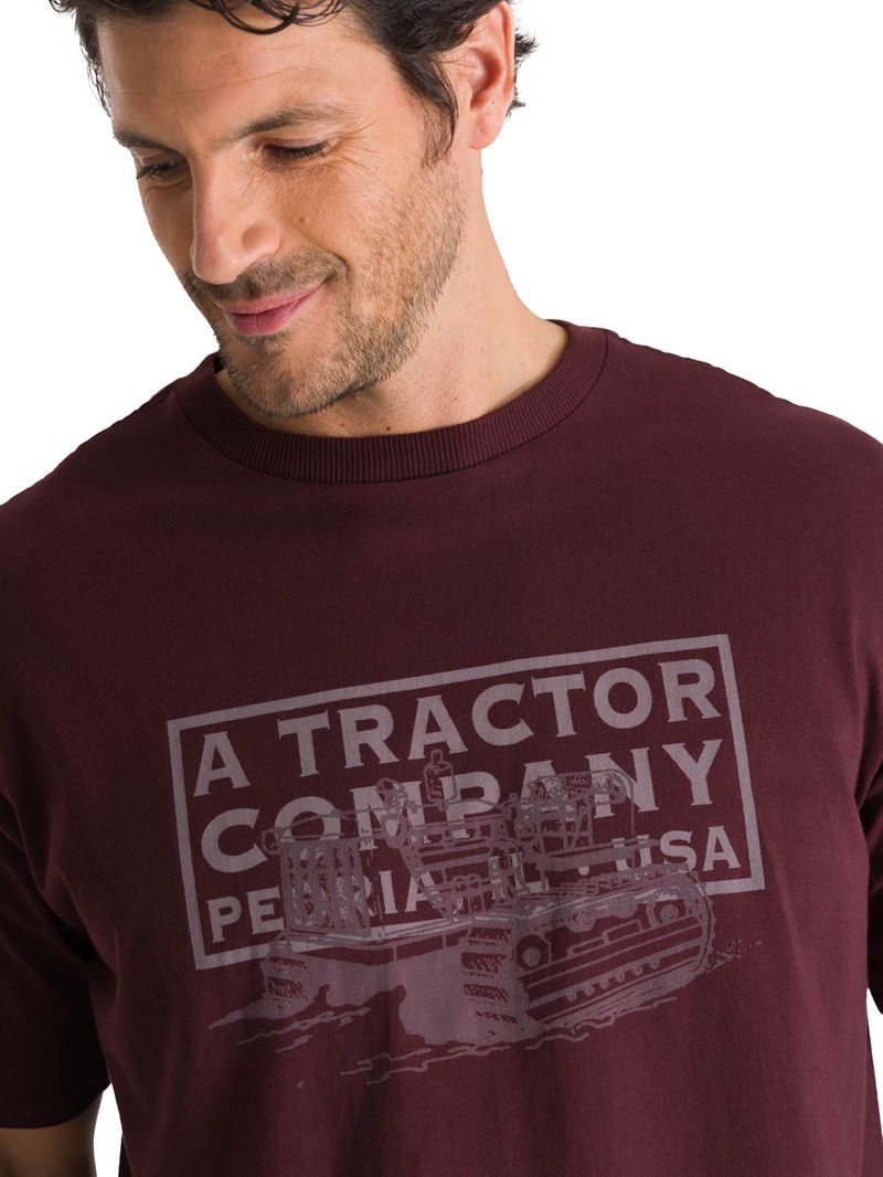 Polera-Manga-Corta-Hombre-Heritage-Tractor-Morado-CAT