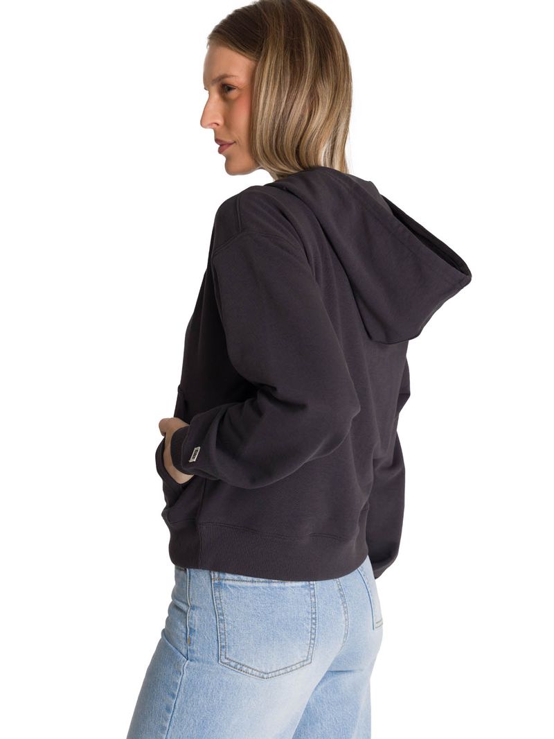 Polerón Crewneck Mujer Relaxed French Terry Negro CAT