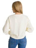 Polerón Full Zip Mujer Relaxed French Terry Blanco CAT