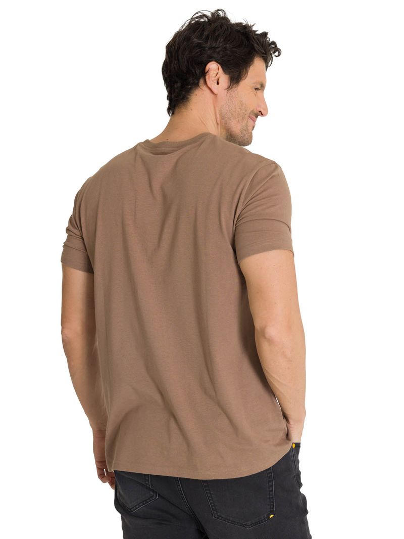 Polera Manga Corta Hombre Roam Free Café CAT