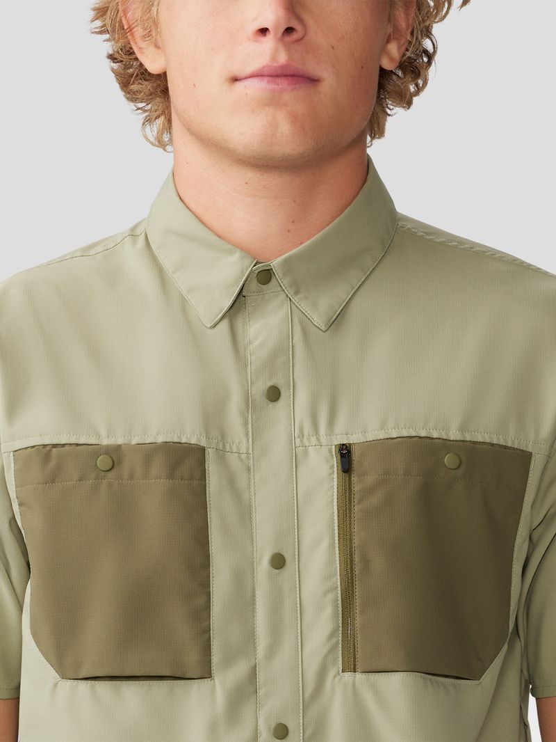 Camisa Manga Corta Hombre Trail Sender Verde Mountain Hardwear