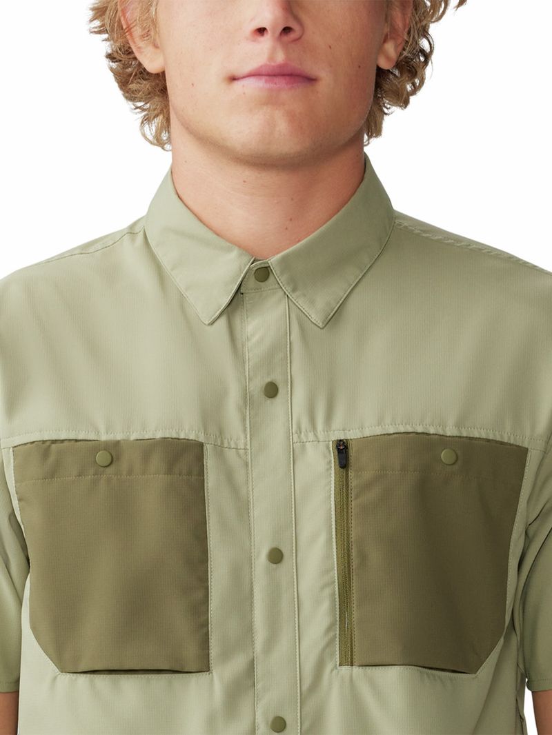 Camisa Manga Corta Hombre Trail Sender Verde Mountain Hardwear