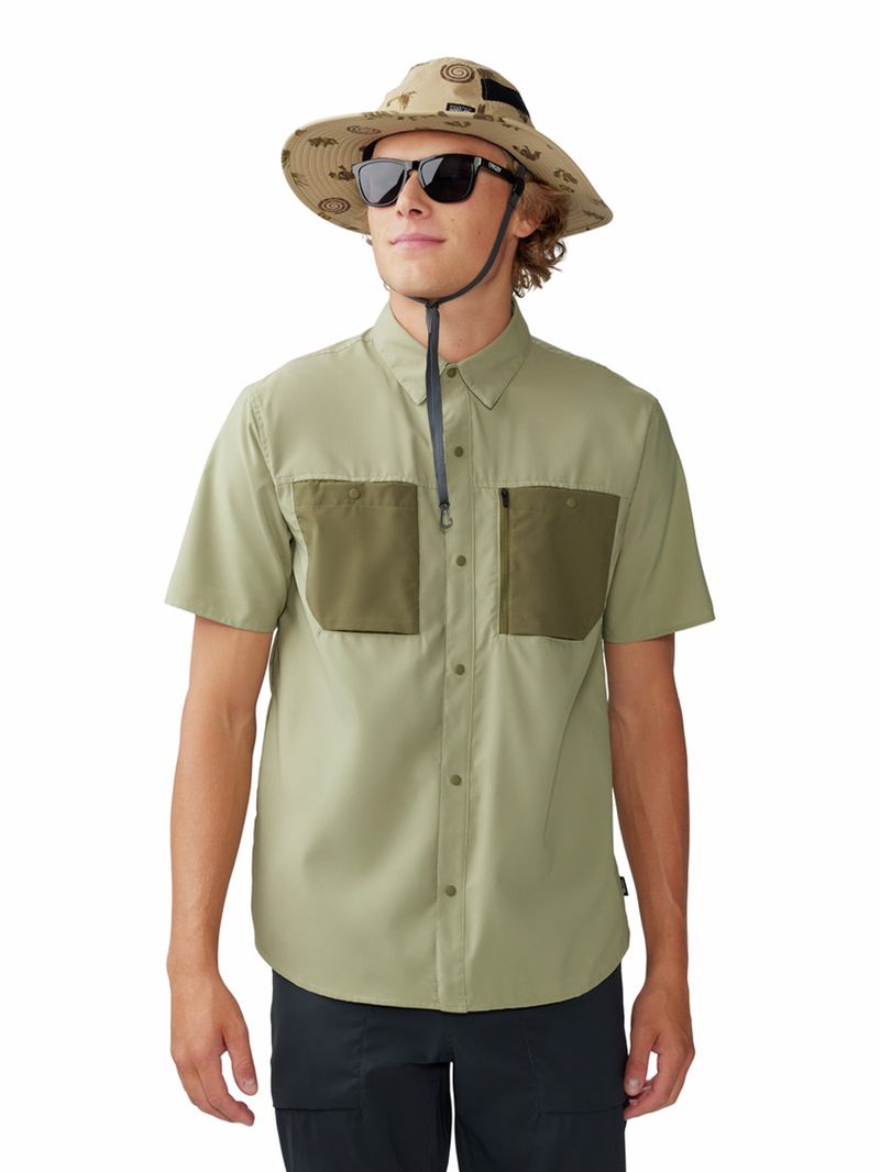 Camisa Manga Corta Hombre Trail Sender Verde Mountain Hardwear