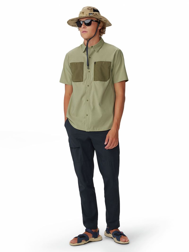 Camisa Manga Corta Hombre Trail Sender Verde Mountain Hardwear