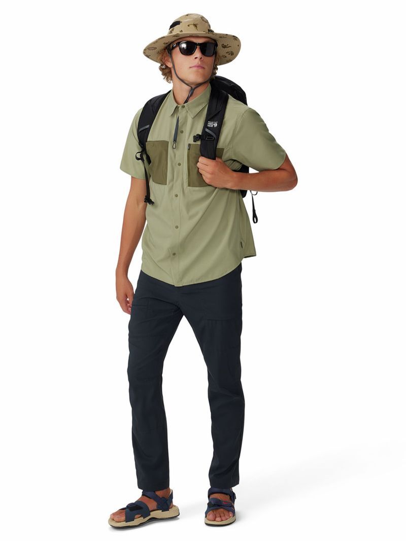 Camisa Manga Corta Hombre Trail Sender Verde Mountain Hardwear