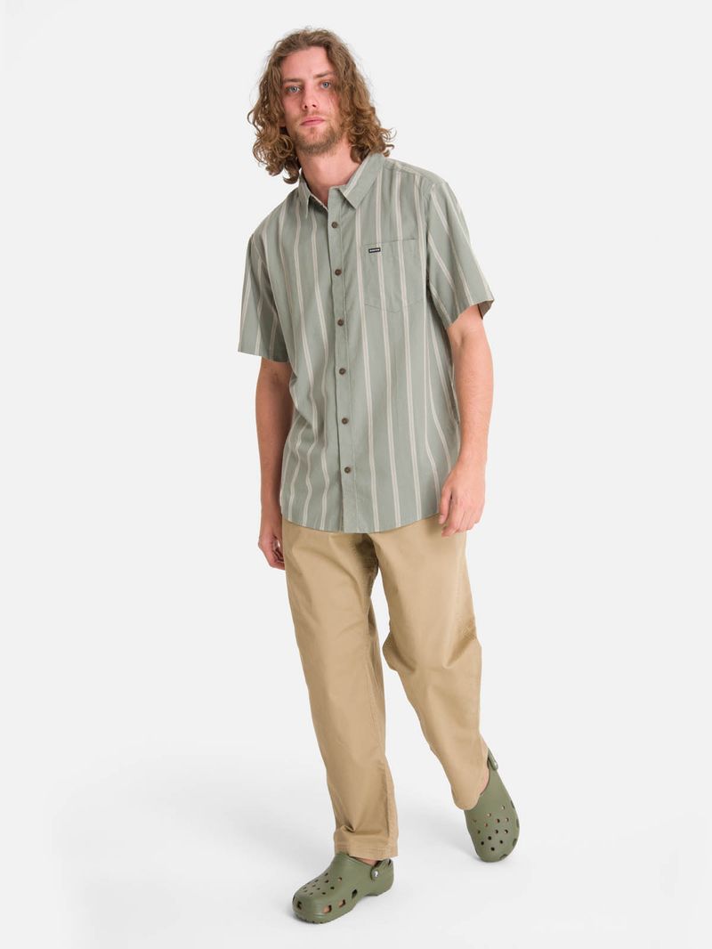 Camisa m/c Hombre Classic lines Verde Burton