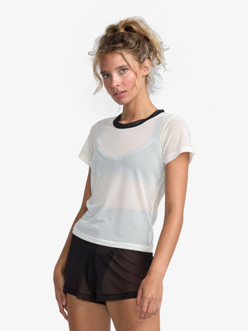 Polera m/c Mujer Aren Mesh Baby Blanco RVCA