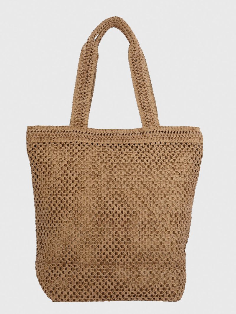 Cartera Mujer Rafia Tote Café Azaleia