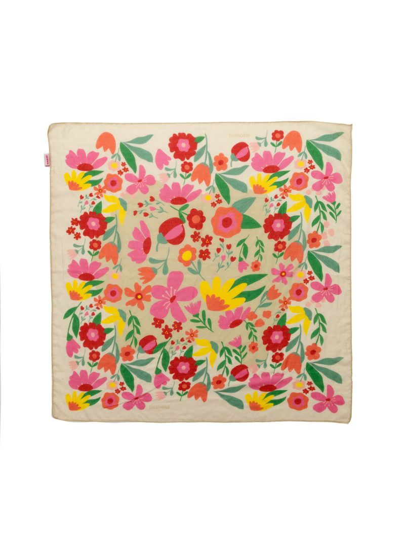 Pañuelo Mujer Roses 90 Scarf Beige/Crudo Azaleia