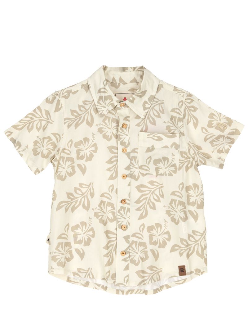 Camisa Niño Hibisco Beige