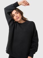 Polerón Mujer Oversize Crew II Negro Bsoul