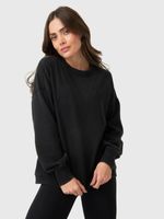 Polerón Mujer Oversize Crew II Negro Bsoul