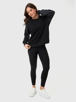 Polerón Mujer Oversize Crew II Negro Bsoul
