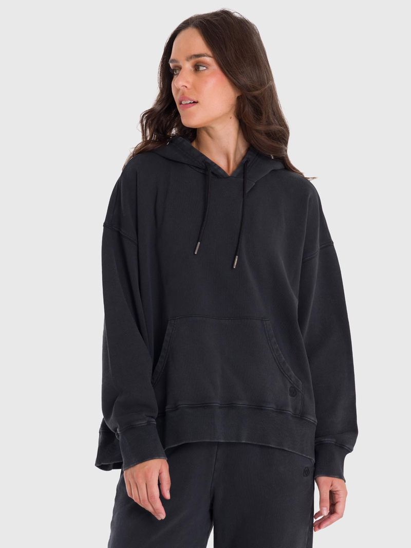 Polerón Mujer Hoodie Mich Negro Bsoul
