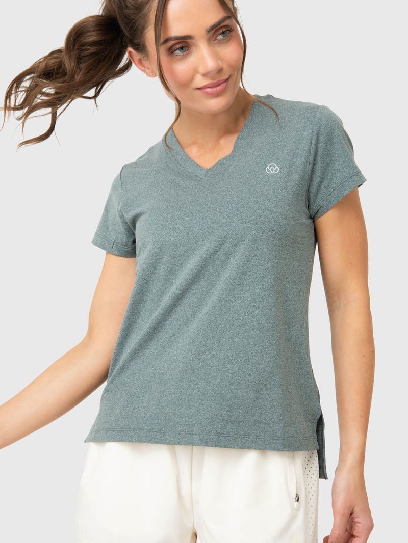 Polera Mujer V-Neck Verde Bsoul