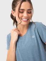 Polera Mujer V-Neck Azul Bsoul