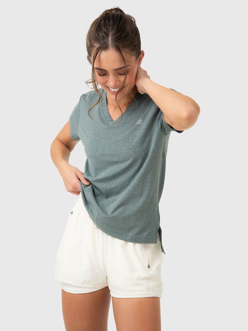 Polera Mujer V-Neck Verde Bsoul
