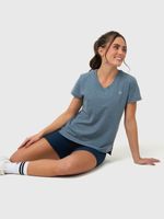 Polera Mujer V-Neck Azul Bsoul