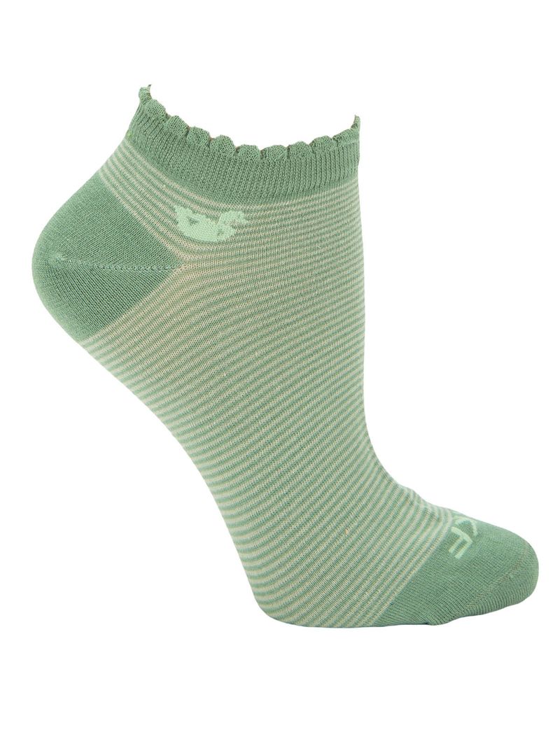 Calcetin Bambú Mujer Ped St Lines Verde Rockford