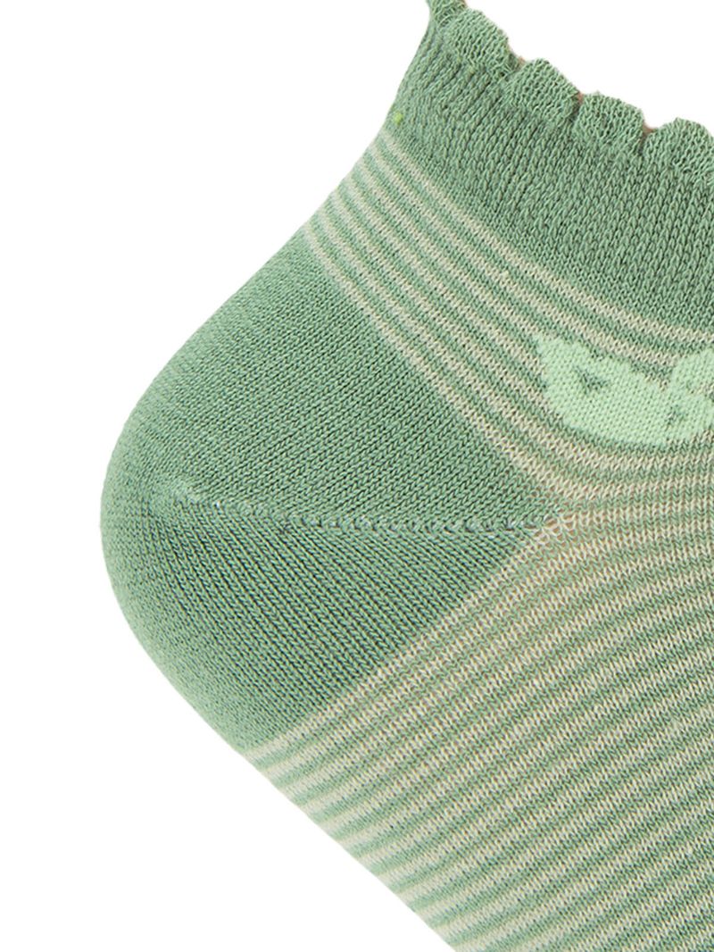 Calcetin Bambú Mujer Ped St Lines Verde Rockford