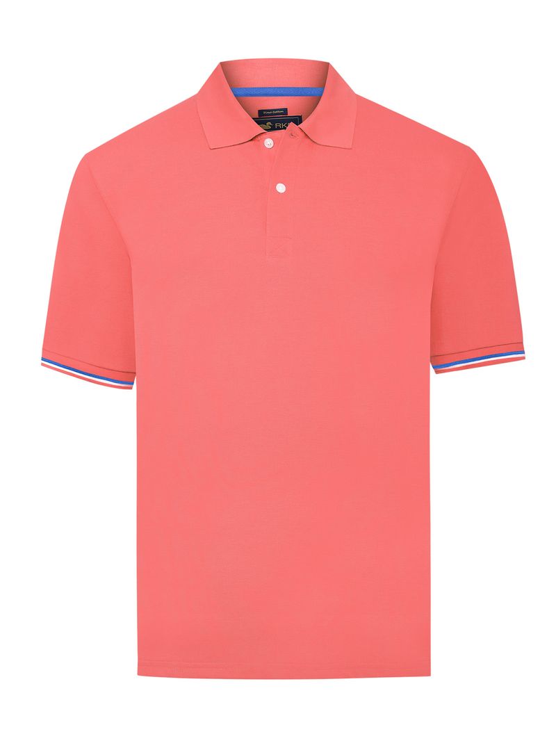 Polera Algodón Pima Hombre Mitchell Naranjo Rockford