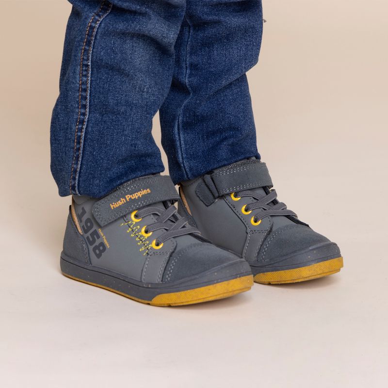 Botín Cuero Niño Broke  Gris