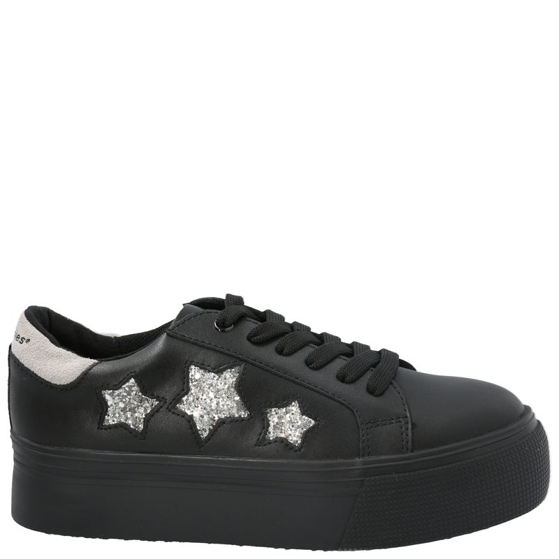 Zapatilla Cuero Niña Quens Negro