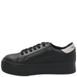 Zapatilla Cuero Niña Quens Negro
