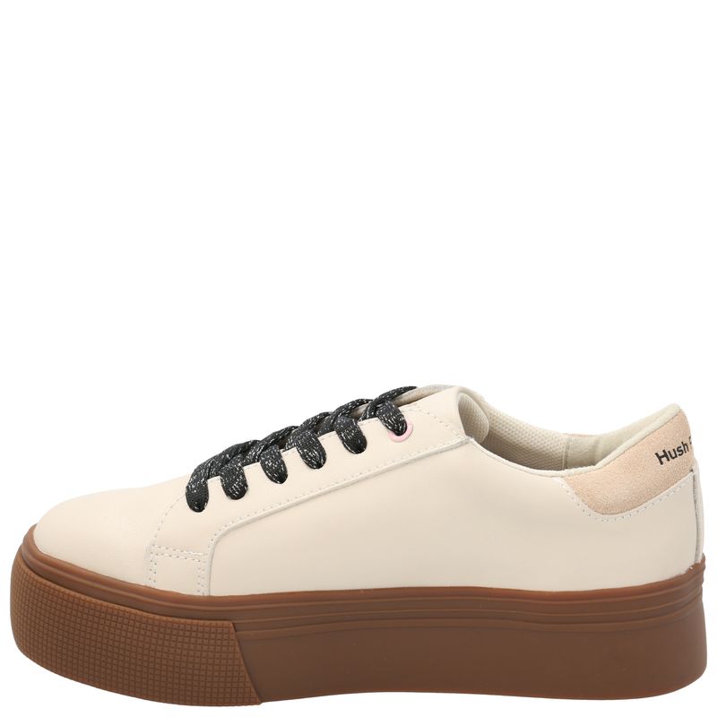 Zapatilla Cuero Niña Quens Beige
