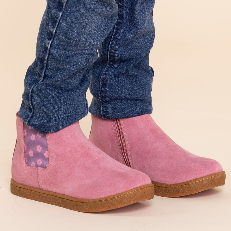 Botín Gamuza Niña Piombino Rosado