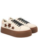 Zapatilla Cuero Niña Quens Beige