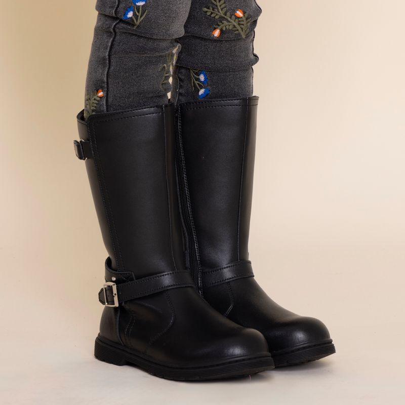 Bota Cuero Niña Lynox  Negro