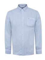 Camisa Lino Orgánico Hombre Linedyed Azul Rockford