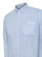 Camisa Lino Orgánico Hombre Linedyed Azul Rockford