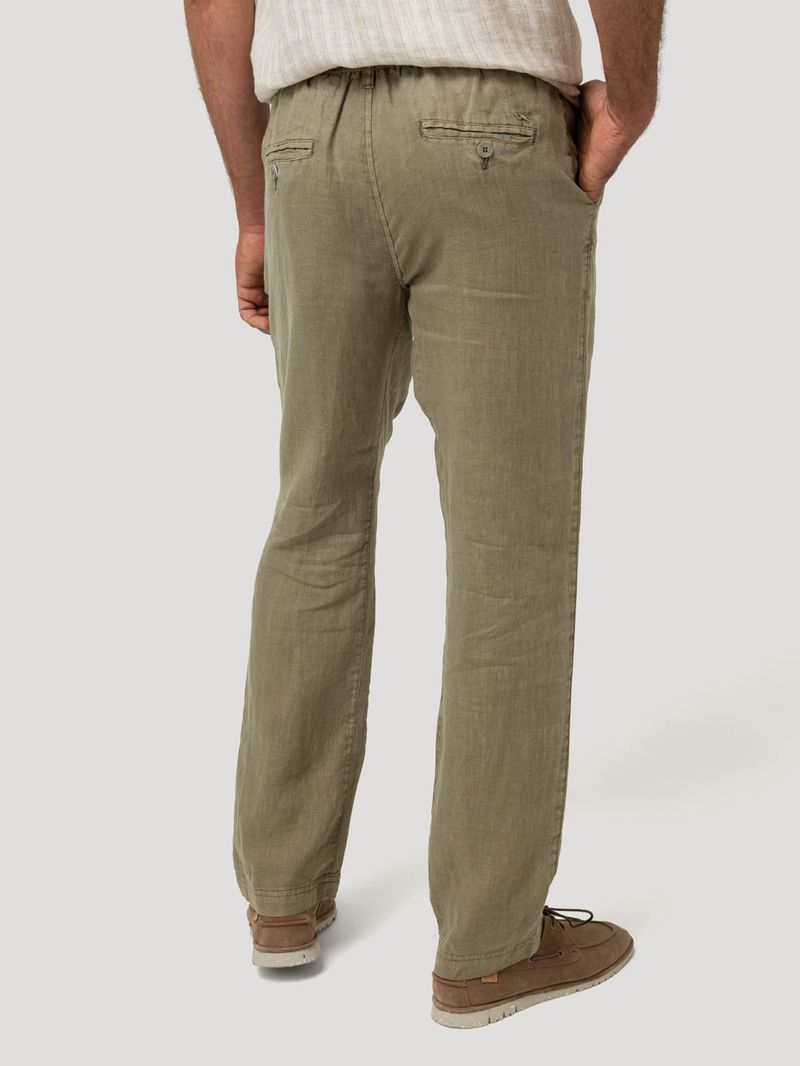 Pantalón Lino Orgánico Hombre Lisbon Verde Rockford