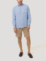 Camisa Lino Orgánico Hombre Linedyed Azul Rockford