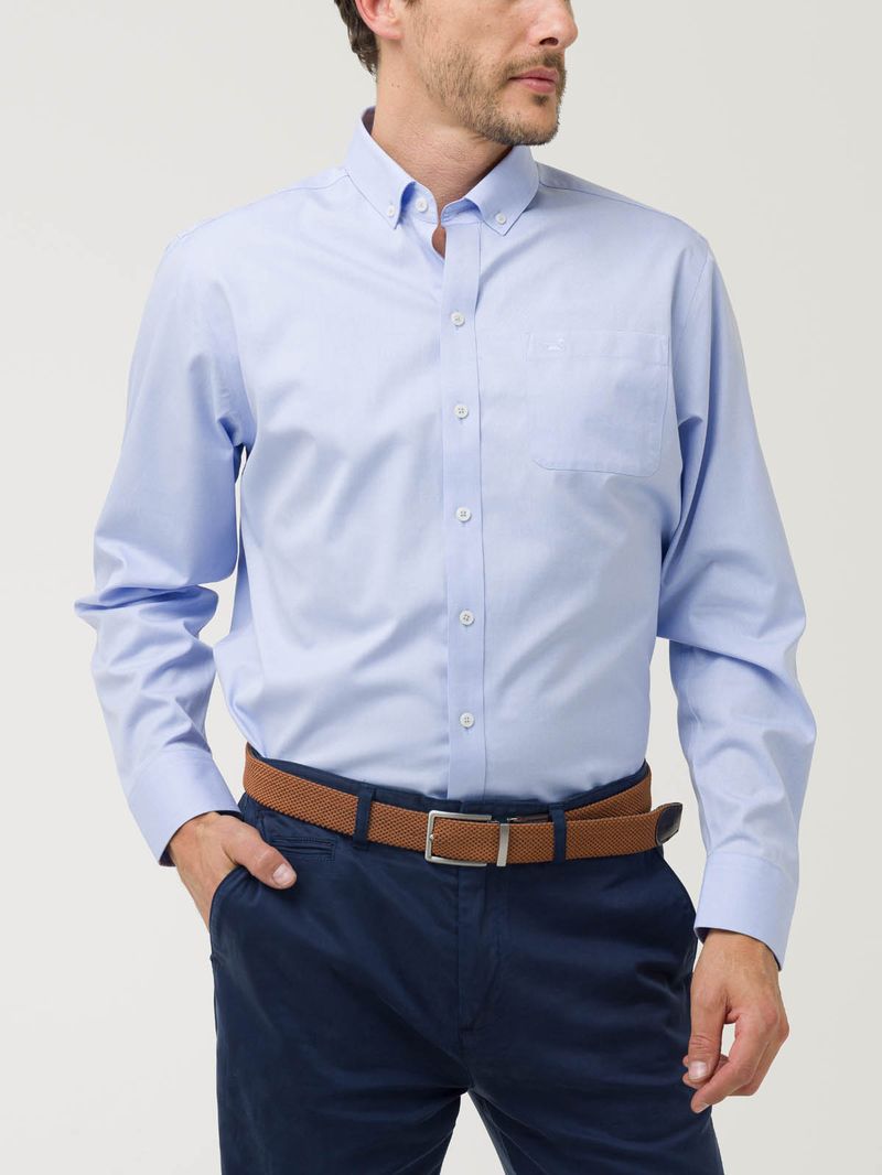 Camisa Algodón Hombre Farifax Azul Rockford