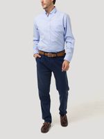 Camisa Algodón Hombre Farifax Azul Rockford