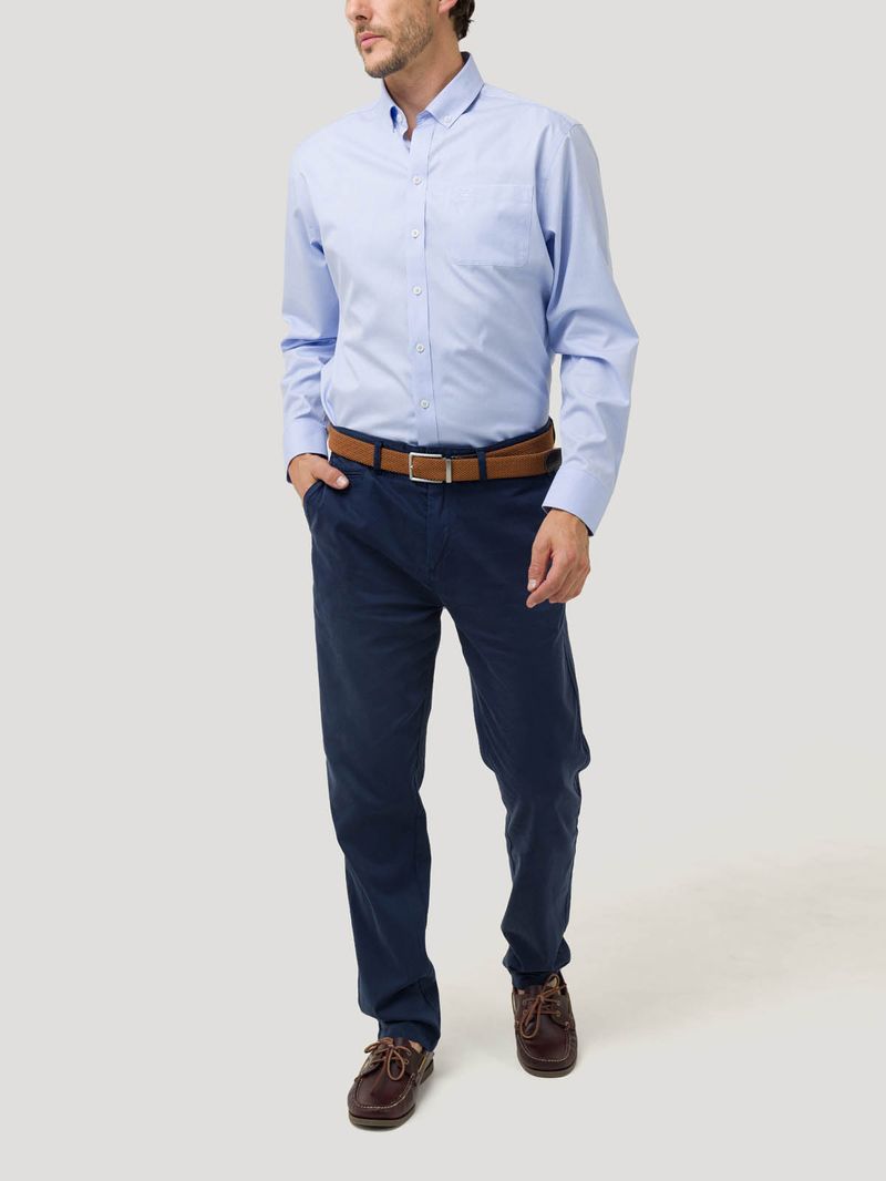 Camisa Algodón Hombre Farifax Azul Rockford