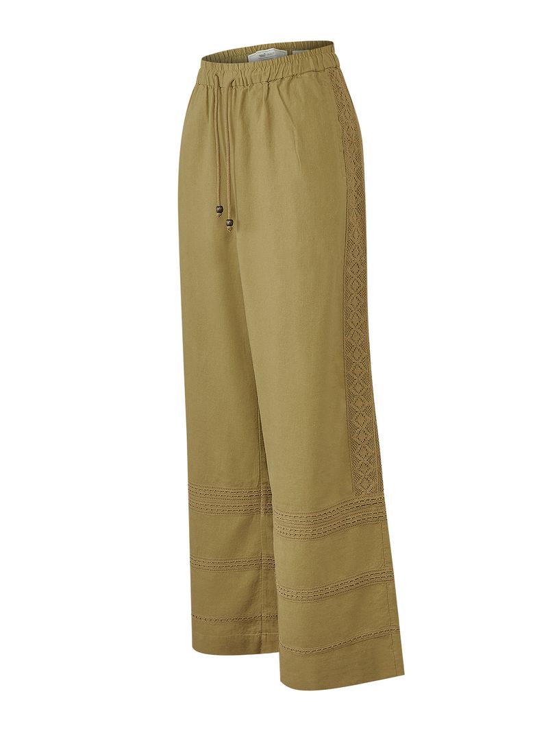 Pantalón Lino Orgánico Mujer Fuji Verde Rockford