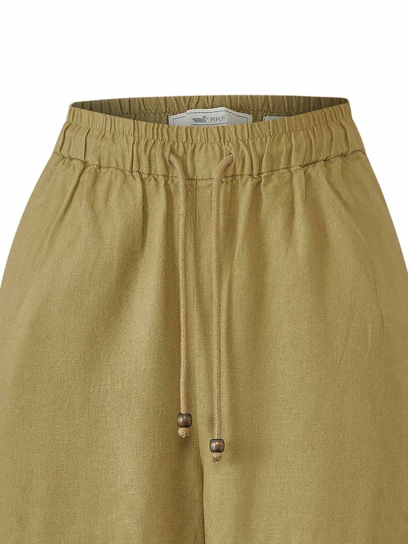 Pantalón Lino Orgánico Mujer Fuji Verde Rockford